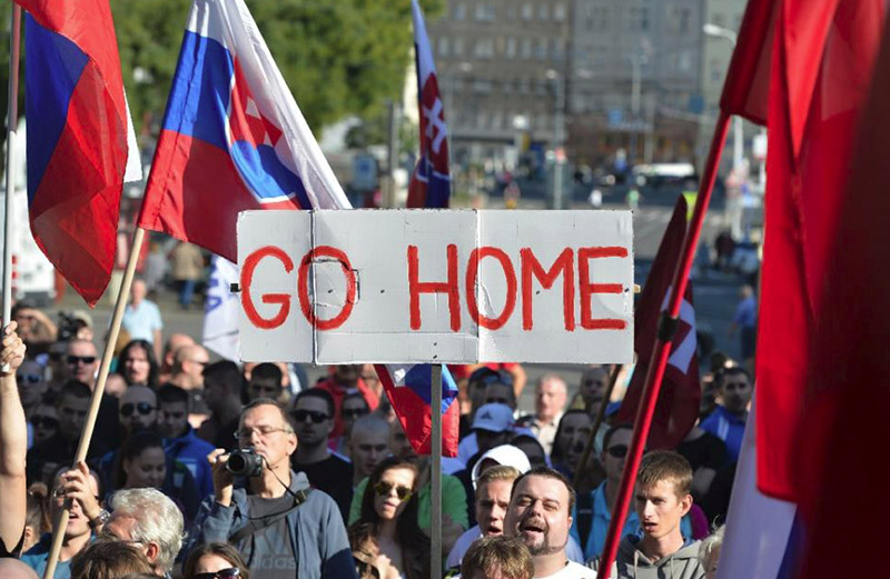 Go Home anti-invasion rally in Bratislavia